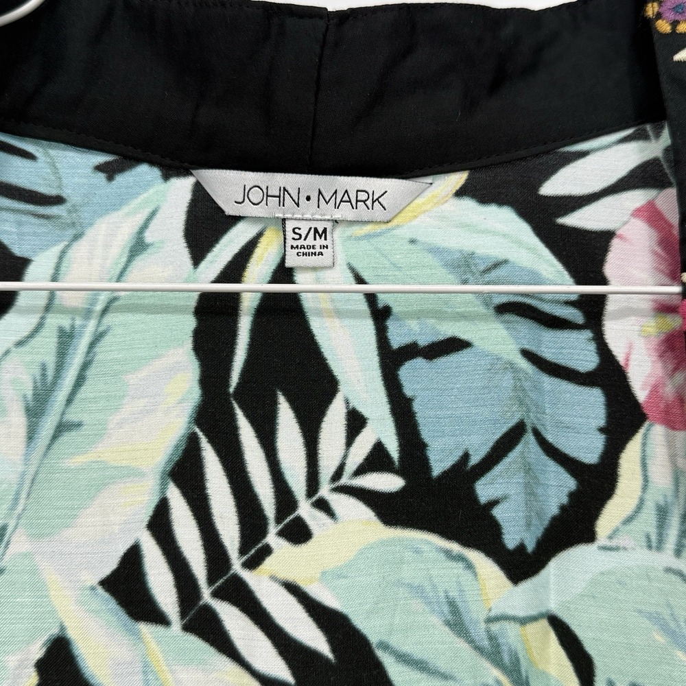 John Mark NWT Kimono Cardigan S/M Embroidered Floral Parrots Boho Floral - Picture 2 of 6